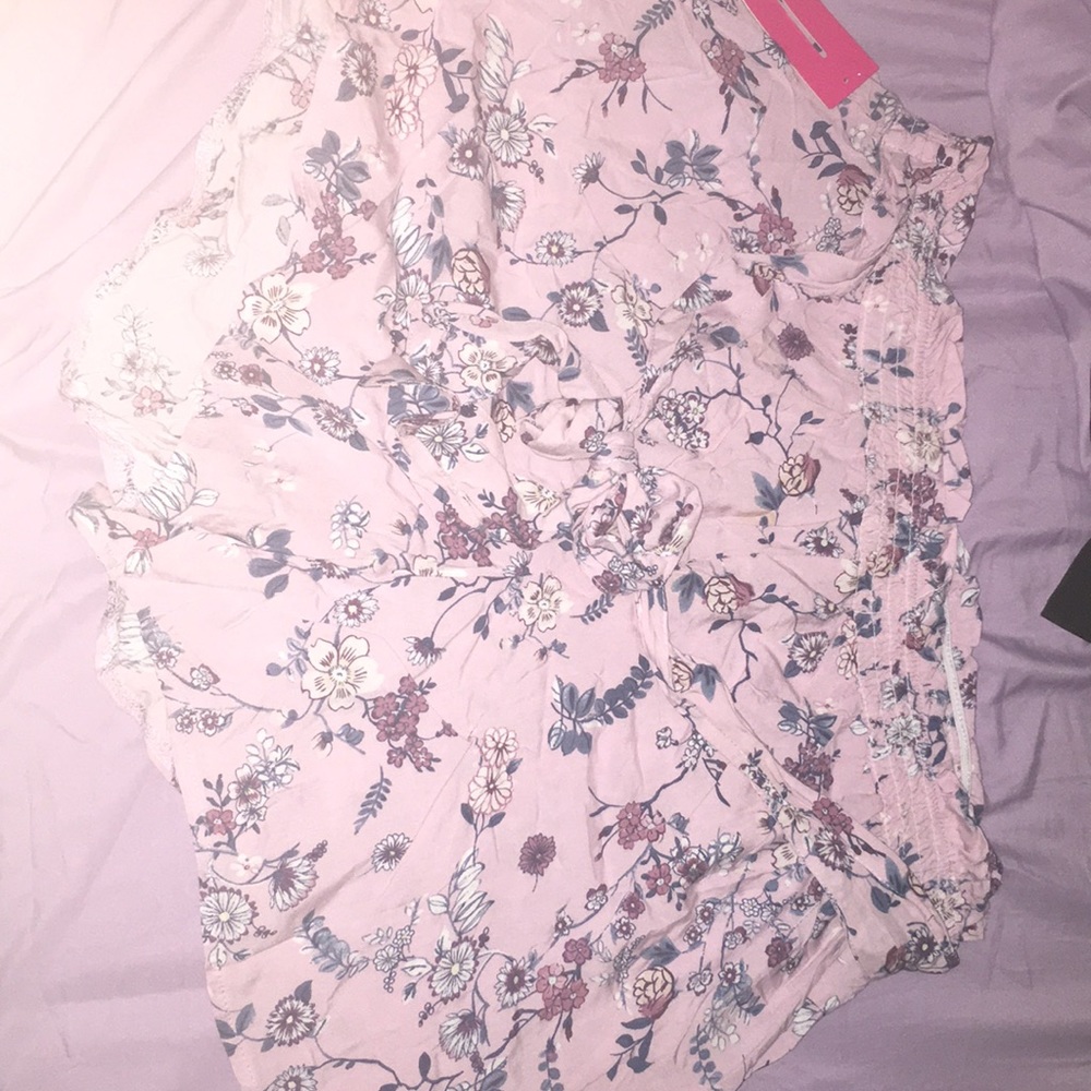 Pink floral shorts